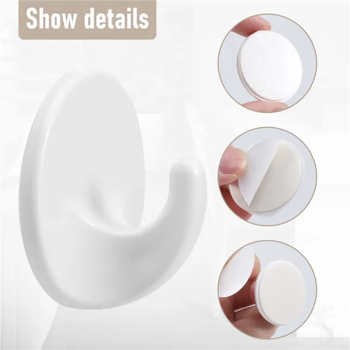 12%20Pcs%20Plastic%20Hooks%20Self%20Adhesive,%20Sticky%20Hooks%20Removable%20Wall%20Hooks,Stick%20on%20Hooks%20for%20Hanging%20Coat%20Cloth%20Towel%20-%20Image%206