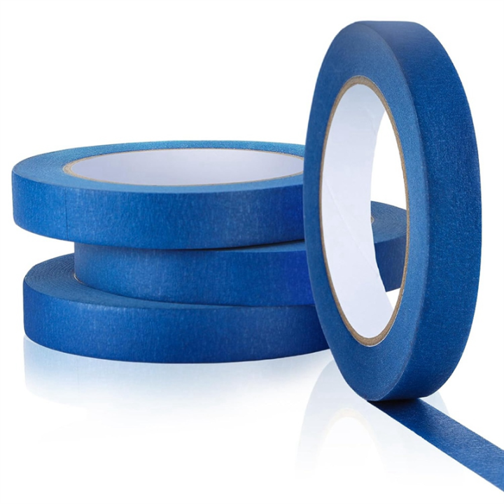 Masking Tape Bulk Paint Tape Blue Tape for Painting Automotive Walls Packing Removable Free Residue, 4 Rolls