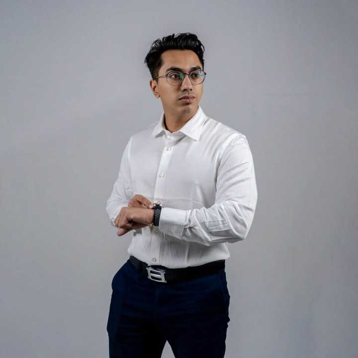 Livingtex Formal Shirt for Men _ Boss Branded Long Sleeve _ 100% Cotton(White)