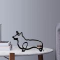 FORIDE Dog Minimalist Art Sculpture Wrought Iron Desktop Ornament Dog Art Sculpture Artwork Interesting Statues Home Office E. 