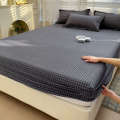 Thickened Fitted Single Piece Protector Dust Mattress Cover 1.5m Solid Color Non-slip Bed Sheet Pillowcase. 