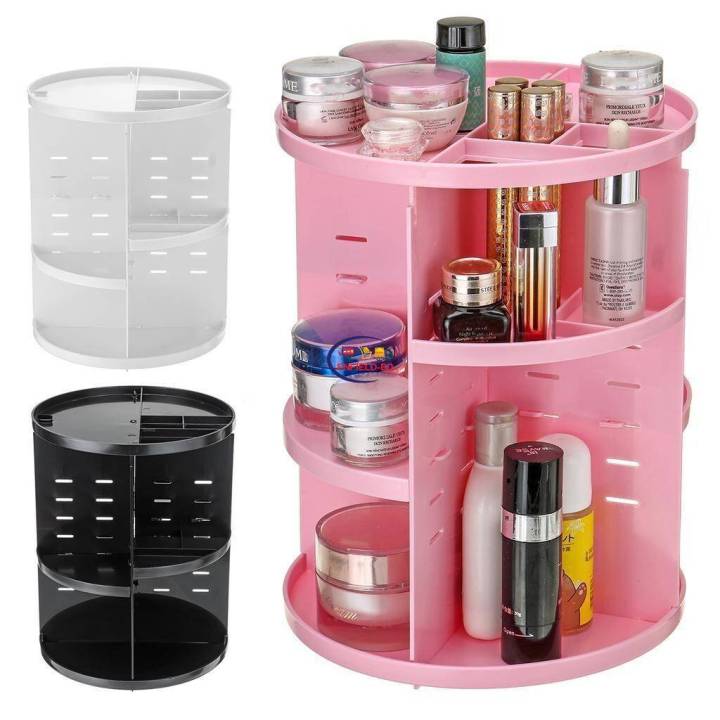 360-Degree Rotating Makeup Organizer with 8 Layers Spinning Cosmetic Box