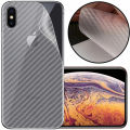 Apple iPhone X  Back Carbon Fiber Unbreakable Membrane Skin Guard Sticker Protective Film Wrap (Transparent). 