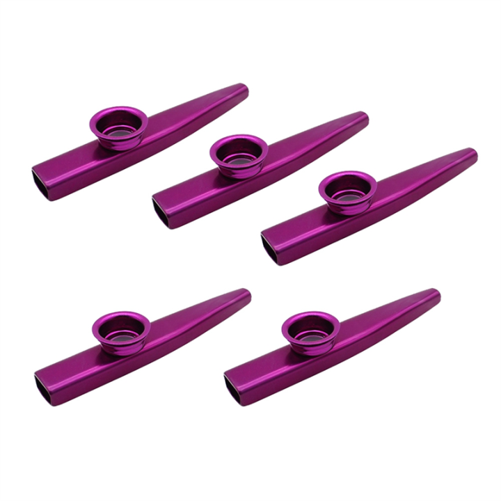 Kazoo Aluminum Alloy Metal with 25 Pcs Gifts Flute Diaphragm for Children Music-Lovers-Purple