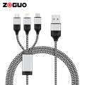 3 in 1 USB Charging Cable Universal Multi Function 3 in 1 usb cable fast charging. 