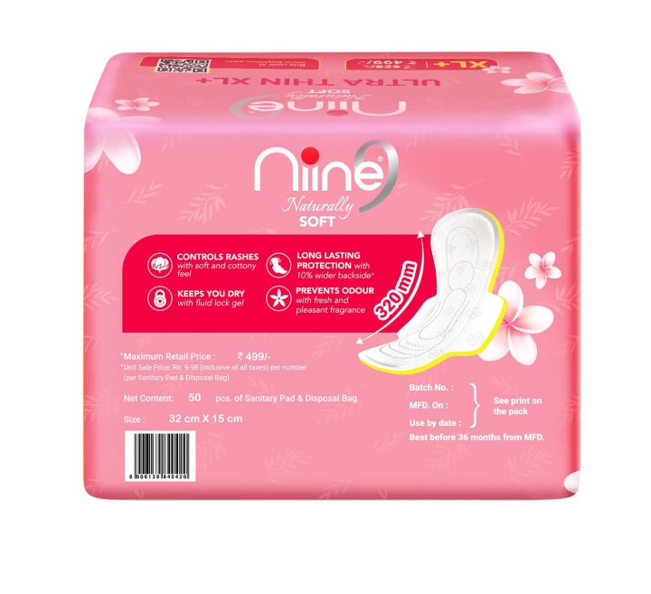 Niine%20Naturally%20Soft%20Ultra%20Thin%20XL+%20Sanitary%20Napkins%20for%20Heavy%20Flow%2050%20Pads%20-%20Image%203