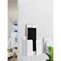 Mobile Phone Charging Hanging Holder Multifunction Wall Mounted Plug Bracket Remote Control Mounted Storage Box. 