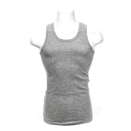 Grey Plain Cotton Vest For Men