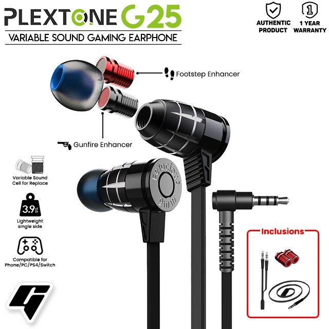 PLEXTONE G25 Super Bass Bullets Style Gaming Earphone In Ear Earphone Gaming Earphone Headphone With Mic Magnetic Earphones
