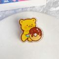 Cute Butter Bear PP Clip Dessert series Colorful Paper Clamp Double Sided Cartoon Acrylic Binder Clip Students. 