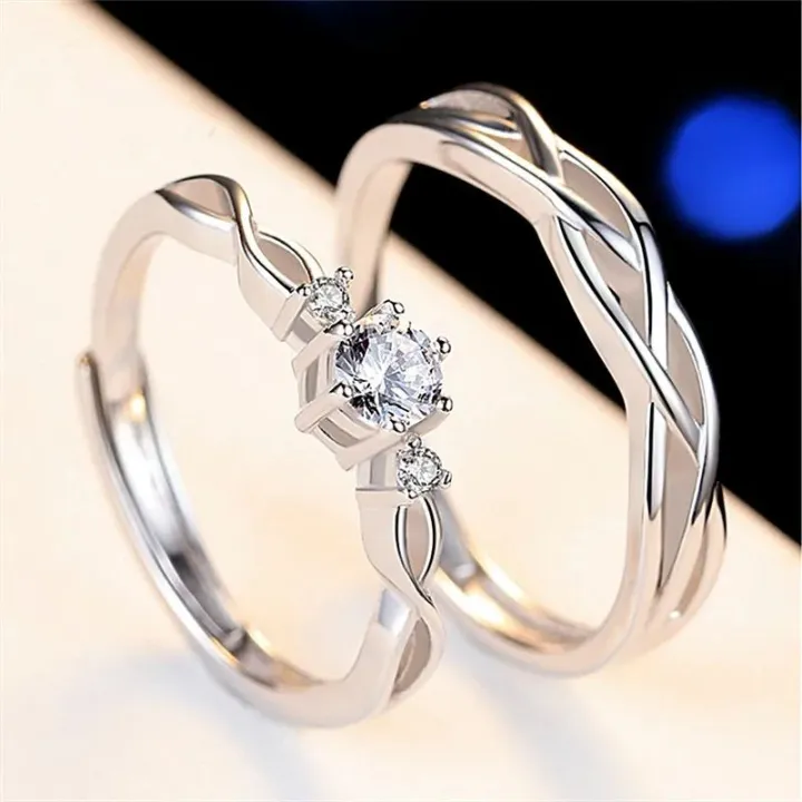 Twinning Rings Sterling Silver Intertwined Rings – Elegant Twin Band Design with ...