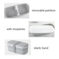 Microwavable 2 Layer Lunch Box with Compartments Leakproof Bento Box Insulated Food Container Lunch Box Gray. 