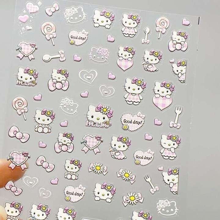 Pink%20Skirt%20KT%20Hello%20Kitty%20Cartoon%203D%20Relief%20Ins%20Style%20Girly%20Adhesive%20Nail%20Decals%20Cup%20Stickers%20-%20Image%204