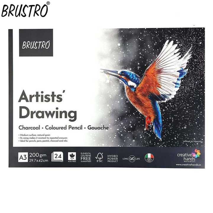 Clairefontaine - Ref 96622C - White Grained Drawing Paper Glued Pad (30