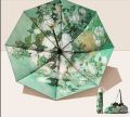 Double Sided Flower Print 3 Folding Reverse UV Umbrella With Portable Handbag  (Color As Per Availability). 