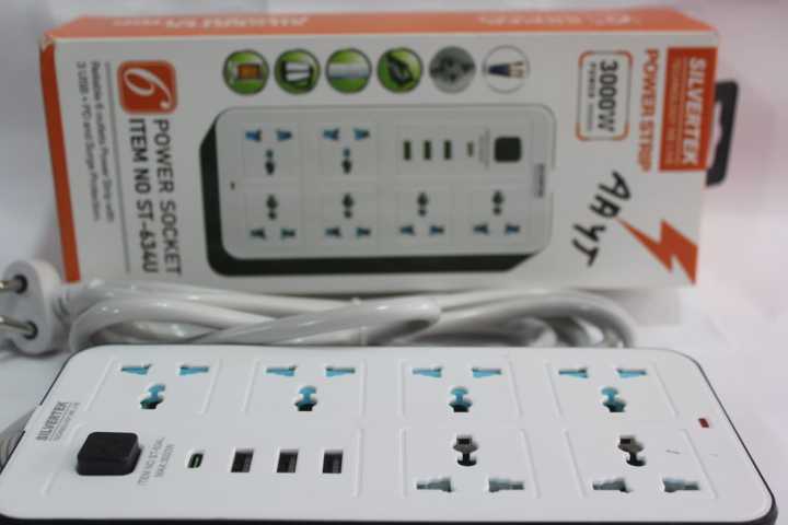 Silvertek%203000W%20Heavy%20Extension%20Cord%20With%206%20Outlets%20Power%20Strip%20,%203%20USB%20+%20PD%20&%20Surge%20Protection%20Multiplug%203M%20Cable%20-%20Image%208