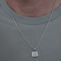SILVER CONCEPT Pure Silver Chain With Pearl Pendant For Men. 