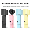 Silicone Protective Case Kit for DJI Osmo Pocket 4P Full Body Cover Shockproof Anti-Scratch with Screen Lens Cap & Lanyard.