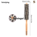 Difutagui Natural Boar Bristle Roller Brush Barber Hair Roller Wood Hair New style Luxury Brush Round Barrel Hair Comb For Women Curly Hair Hairdressing. 