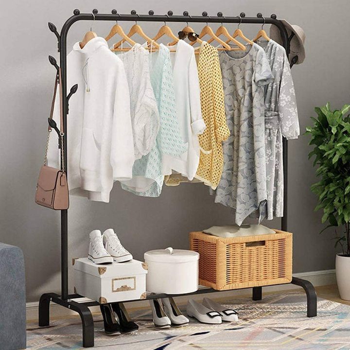 Metal%20Clothes%20Hanger%20Single%20Pole%20Drying%20Clothes%20Rack%20Indoor%20Outdoor%20Bedroom%20Storage%20(110x40x150cm,%20Black)%20-%20Image%205