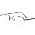 Finished Myopia 100-2000 Degrees Unisex Metal Half Frame Glasses with Case. 
