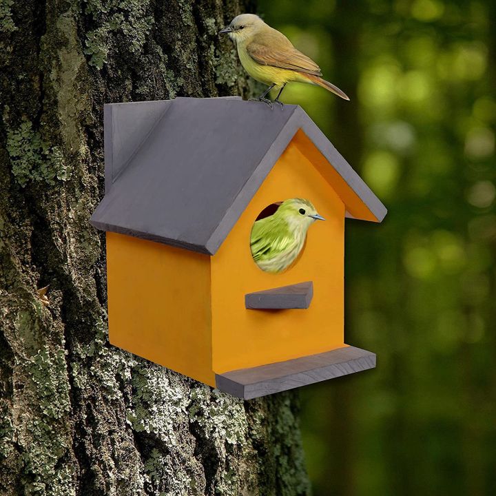 Bird House for Balcony and Garden Birds Nest Made with Water Resistant Wooden with Hanging (Wooden) (Pack of 1)