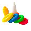 5 Rings Small Size Montessori Rainbow Color Stacking Rings Tower Ice-cream Bath Tub Toy For Kids Early Development Circle Jenga BL. 