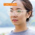 Transparent Fiber Oval Frame For Unisex. 