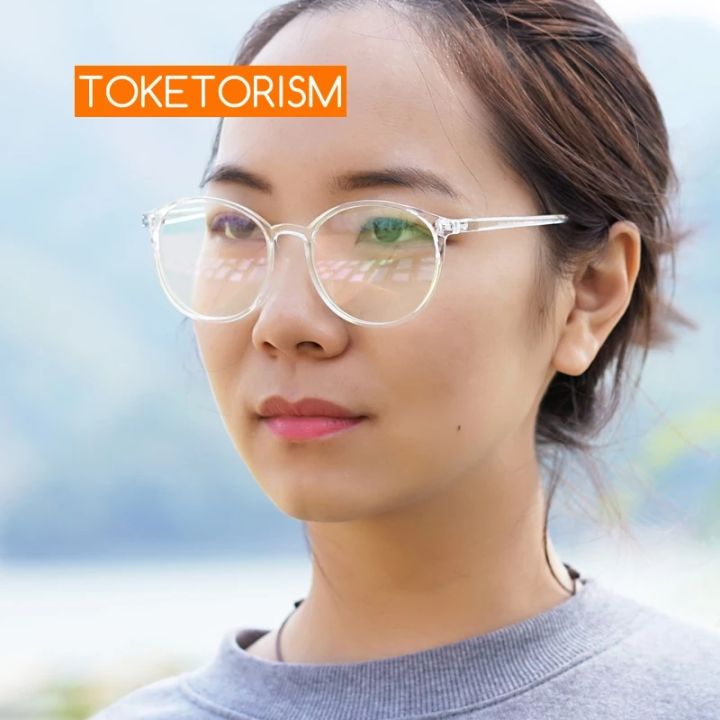 Transparent Fiber Oval Frame For Unisex