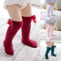 KidsSansar - Baby Girls Knee High Socks Infant Bow Stockings Non-Slip Solid Socks Kids Mid-Calf Length Princess Sock. 