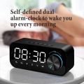 Multifunctional Device High Volume Bluetooth Speaker Small Size Clock Function Mini Alarm Clock Portable Design Wireless Connectivity LED Alarm Clock Alarm Clock. 