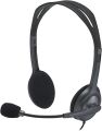 Logitech H111 Wired Headset, Stereo Headphones with Noise-Cancelling Microphone, 3.5 mm Audio Jack, PC/Mac/Laptop/Smartphone/Tablet - Black. 