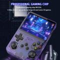 R36S RetroGamer Pro, Retro Game Console, 30000 in 1 Handheld Game Console, 8.89 cm IPS Screen, Linux System, Mini Portable Pocket Arcade 3800mAh 45 Simulators 128G Card (White/Black). 