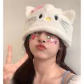 NEW Kawaii Hello Kitty Hat for Girls Ins Style Y2K Hello Kitty Hats Women Sweet Fashion Winter Plush Warm Hat Cosplay Harajuku Hats. 