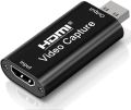 Video Capture Card, 1080P HDMI Capture Card - HDMI to USB 2.0 Video Capture Device for Live Streaming, Broadcasting, Game Recording, Video Conference. 
