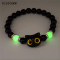 DISICHEN Portable Cute Big Eye Cat Luminous Bracelets For Women Cartoon Animal Pendant Beaded Hand Chain Friendship Couple Bracelet Jewelry Gift. 