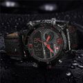 NAVIFORCE  Nf9134 Men Luxury Sports Military Leather Wrist Strap Analog Digital Quartz Double Time Watch. 