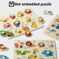 Preschool Learning Montessori Hand Grab Boards Toys Cartoon Creative Tangram Jigsaw Game Colorful Number Children Montessori Toys Birthday Gifts. 