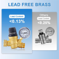 RV Water Pressure Regulator Valve, Adjustable Water Pressure Reducer with Gauge and Inlet Screen Filter for RV. 