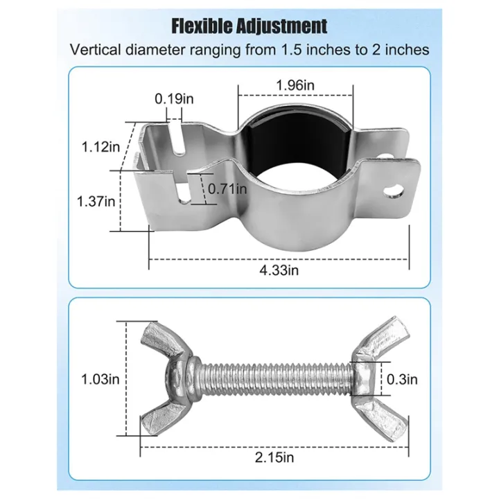 2Pcs%20Adjustable%20Upright%20Clamp%20for%201.5in%20Diameter%20or%202in%20Diameter%20Brackets,%20Pipe%20and%20Drape%20Clamps%20for%20Hanging%20Accessories%20-%20Image%202