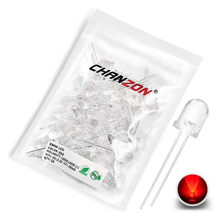 50pcs%208mm%20LED%20Emitting%20Diode%20Micro%20Indicator%20White%20Red%20Green%20Blue%20Yellow%203V%20DIY%20Circuit%20Transparent%20Diffused%20Arduino%20Bulb%20-%20Image%204