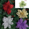10pcs 6" Fashion Wedding Birthday Glitter Hollow Christmas Flowers Xmas Tree Decorations. 