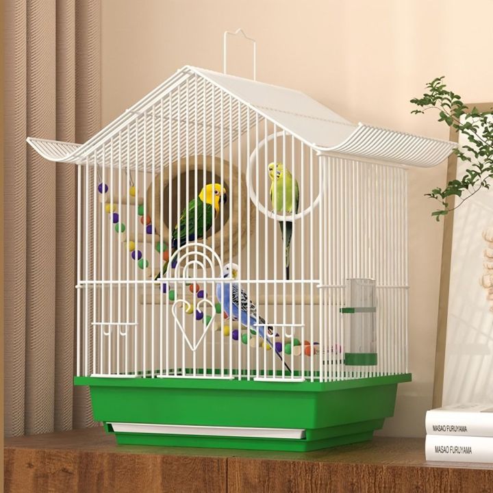 Practical Removable Tray Bird Cage Set Metal Lightweight Parrot Cage ...
