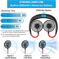 Speed adjustable hands-free fan Portable Handheld Mini fan headphones designed with neck strap suspension fan. 