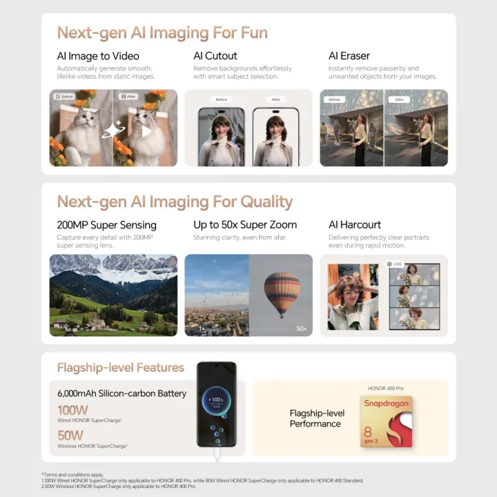 HONOR%20400%20Pro%205G%20%7C%2024*GB%20RAM,%20512GB%20Storage%20%7C%20200MP%20Ultra-clear%20AI%20Camera%20System%20%7C%20AI%20Image%20to%20Video%20%7C%206000mAh%20Silicon-carbon%20Battery%20%7C%20100W%20Wired%20Charging%20and%2050W%20Wireless%20charging%20-%20Image%202