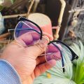 Blue Ray Cut Glass Using Mobile TV And Laptop Black Metal Frame Glass For Unisex. 