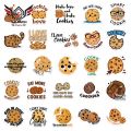 50Pcs Stationery Stickers Cartoon Cookies Stickers Waterproof Durable Dessert Stickers for Scrapbook Phone Laptop. 