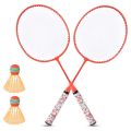 LKPCIGCXM Badminton Rackets for Children,Shuttlecocks Racquet Sports Set with 2 Balls for Kids Players Indoor Outdoor Sport Orange. 
