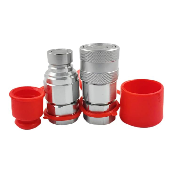 thumbnail image 2 of 3/4 NPT Skid Steer Bobcat Kubota Flat Face Hydraulic Quick Connect Couplerscouplingsthe Hydraulic Quick Disconnect Couplings Interchangewith 12 Body Iso 16028 Standard 12body 34 Npt Thread 2 of 10