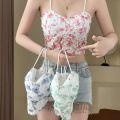 Floral Rope Net Design Tank Top for Women Summer Casual Sleeveless Fashionable Graphic Print Comfortable Fit. 